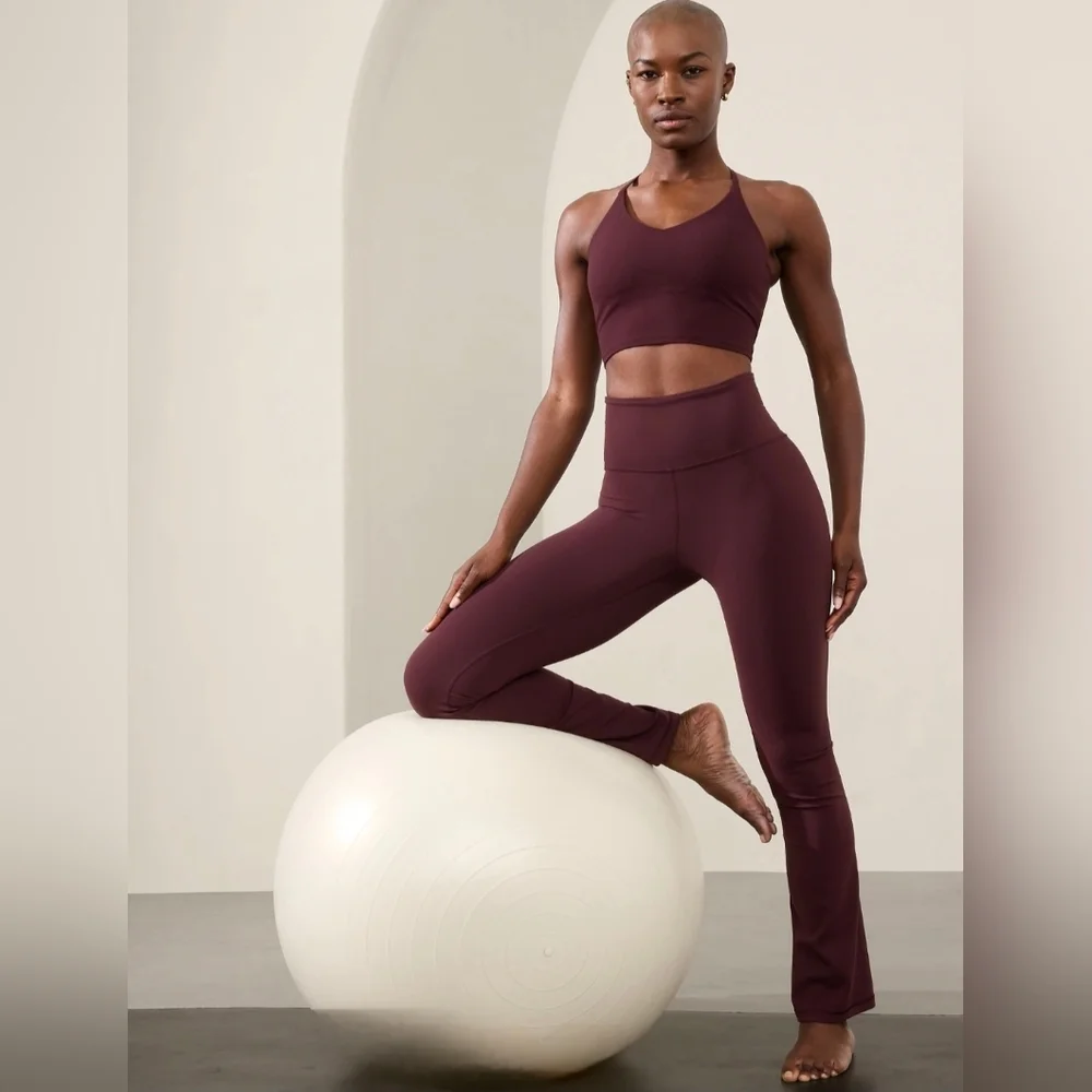 New Athleta Elation Straight Leg Pant Spiced Cabernet Small - Picture 3 of 7